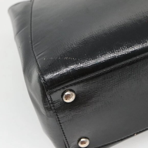 FENDI To joule Hand Bag Patent leather 2way Black Auth 141766 - Picture 5 of 16